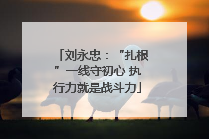 刘永忠：“扎根”一线守初心 执行力就是战斗力