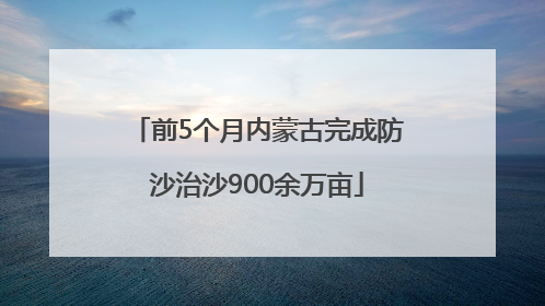 前5个月内蒙古完成防沙治沙900余万亩
