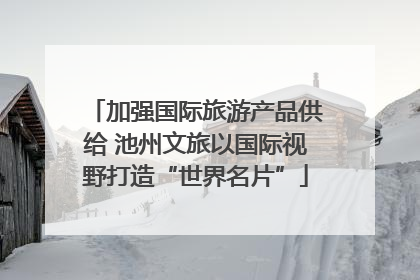 加强国际旅游产品供给 池州文旅以国际视野打造“世界名片”