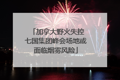 加拿大野火失控 七国集团峰会场地或面临烟雾风险