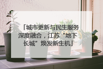 城市更新与民生服务深度融合，江苏“地下长城”焕发新生机