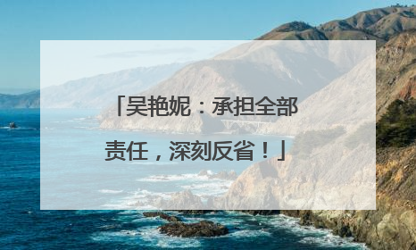 吴艳妮：承担全部责任，深刻反省！