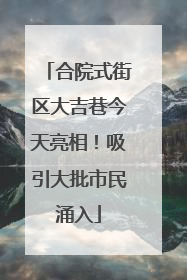 合院式街区大吉巷今天亮相！吸引大批市民涌入