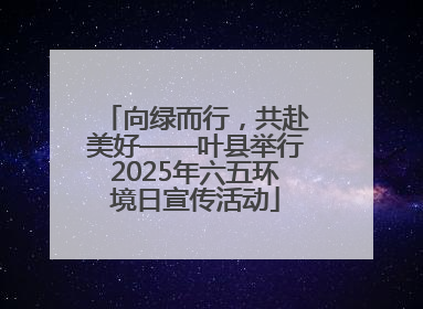 向绿而行，共赴美好——叶县举行2025年六五环境日宣传活动