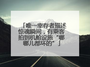 唯一幸存者描述惊魂瞬间，有乘客拍到机舱设施“哪哪儿都坏的”