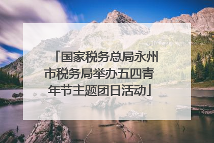 国家税务总局永州市税务局举办五四青年节主题团日活动