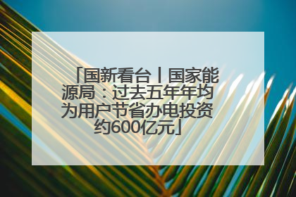 国新看台丨国家能源局：过去五年年均为用户节省办电投资约600亿元