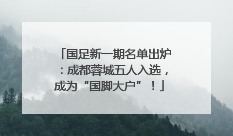 国足新一期名单出炉：成都蓉城五人入选，成为“国脚大户”！