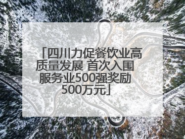 四川力促餐饮业高质量发展 首次入围服务业500强奖励500万元