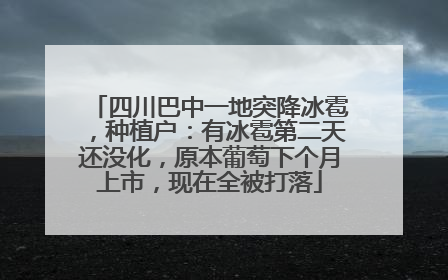 四川巴中一地突降冰雹，种植户：有冰雹第二天还没化，原本葡萄下个月上市，现在全被打落