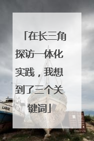 在长三角探访一体化实践，我想到了三个关键词