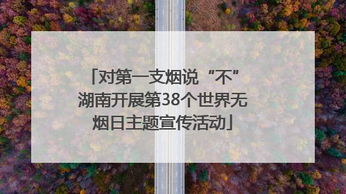 对第一支烟说“不” 湖南开展第38个世界无烟日主题宣传活动