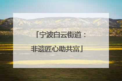 宁波白云街道：非遗匠心助共富
