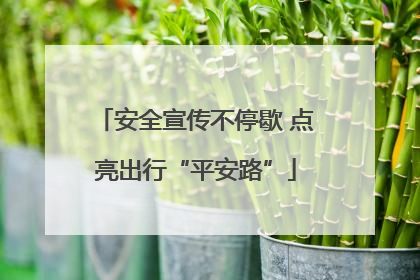 安全宣传不停歇 点亮出行“平安路”