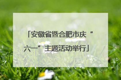 安徽省暨合肥市庆“六一”主题活动举行