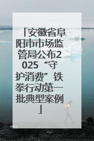 安徽省阜阳市市场监管局公布2025“守护消费”铁拳行动第一批典型案例