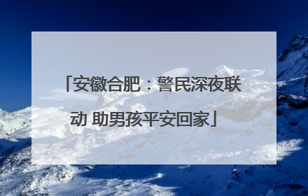 安徽合肥：警民深夜联动 助男孩平安回家