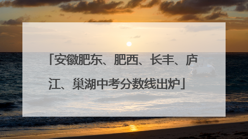 安徽肥东、肥西、长丰、庐江、巢湖中考分数线出炉