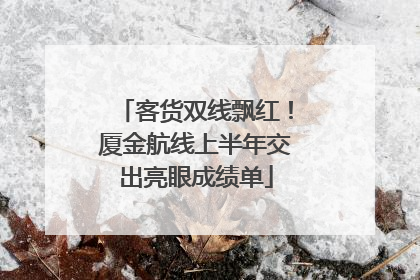 客货双线飘红！厦金航线上半年交出亮眼成绩单
