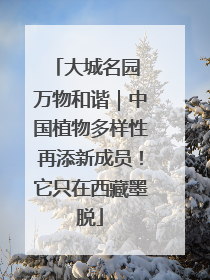 大城名园 万物和谐｜中国植物多样性再添新成员！它只在西藏墨脱