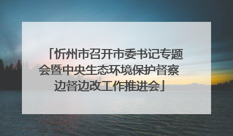 忻州市召开市委书记专题会暨中央生态环境保护督察边督边改工作推进会