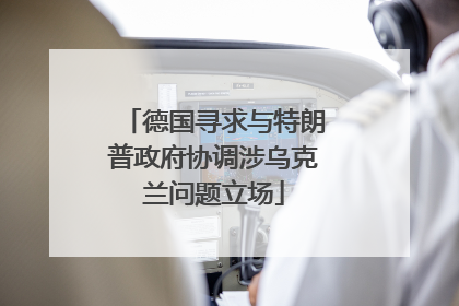 德国寻求与特朗普政府协调涉乌克兰问题立场