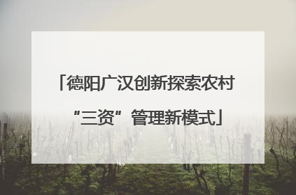 德阳广汉创新探索农村“三资”管理新模式
