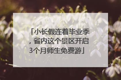 小长假连着毕业季，省内这个景区开启3个月师生免费游