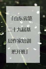 山东省第二十九届基层作家培训班开班