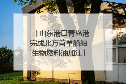 山东港口青岛港完成北方首单船舶生物燃料油加注