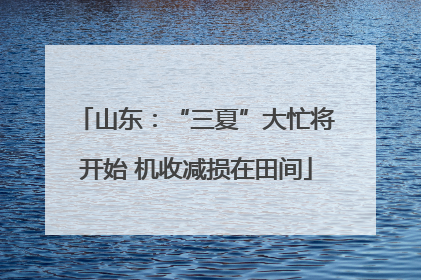 山东：“三夏”大忙将开始 机收减损在田间