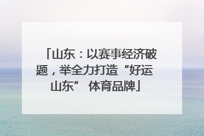 山东：以赛事经济破题，举全力打造“好运山东” 体育品牌