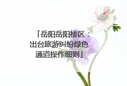 岳阳岳阳楼区：出台旅游纠纷绿色通道操作细则