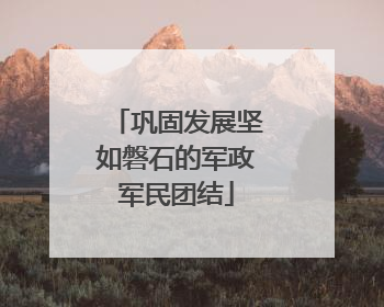 巩固发展坚如磐石的军政军民团结