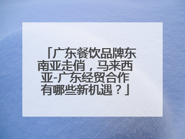 广东餐饮品牌东南亚走俏，马来西亚-广东经贸合作有哪些新机遇？