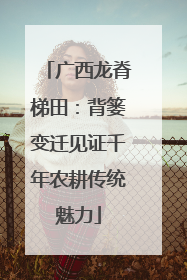 广西龙脊梯田：背篓变迁见证千年农耕传统魅力