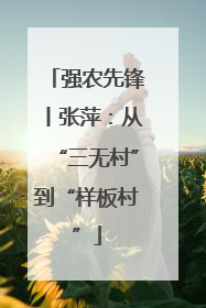 强农先锋丨张萍：从“三无村”到“样板村”