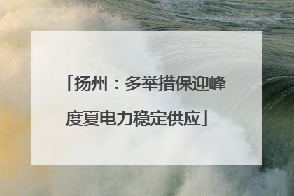 扬州：多举措保迎峰度夏电力稳定供应