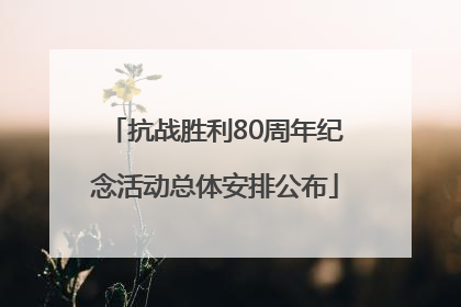 抗战胜利80周年纪念活动总体安排公布