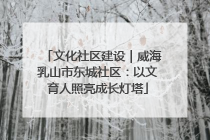 文化社区建设｜威海乳山市东城社区：以文育人照亮成长灯塔