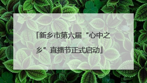 新乡市第六届“心中之乡”直播节正式启动