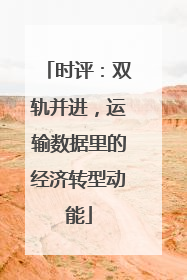 时评：双轨并进，运输数据里的经济转型动能