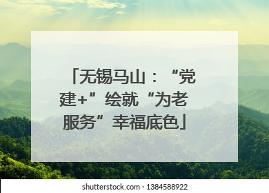 无锡马山：“党建+”绘就“为老服务”幸福底色