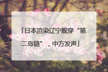 日本渲染辽宁舰穿“第二岛链”，中方发声