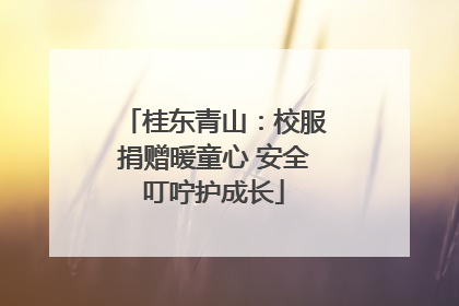桂东青山：校服捐赠暖童心 安全叮咛护成长