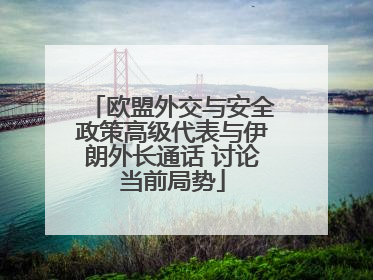 欧盟外交与安全政策高级代表与伊朗外长通话 讨论当前局势