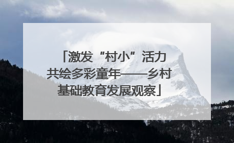 激发“村小”活力 共绘多彩童年——乡村基础教育发展观察