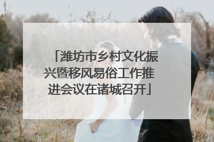 潍坊市乡村文化振兴暨移风易俗工作推进会议在诸城召开