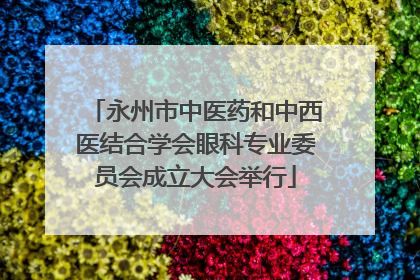 永州市中医药和中西医结合学会眼科专业委员会成立大会举行