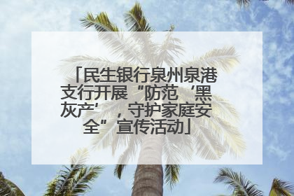 民生银行泉州泉港支行开展“防范‘黑灰产’，守护家庭安全”宣传活动